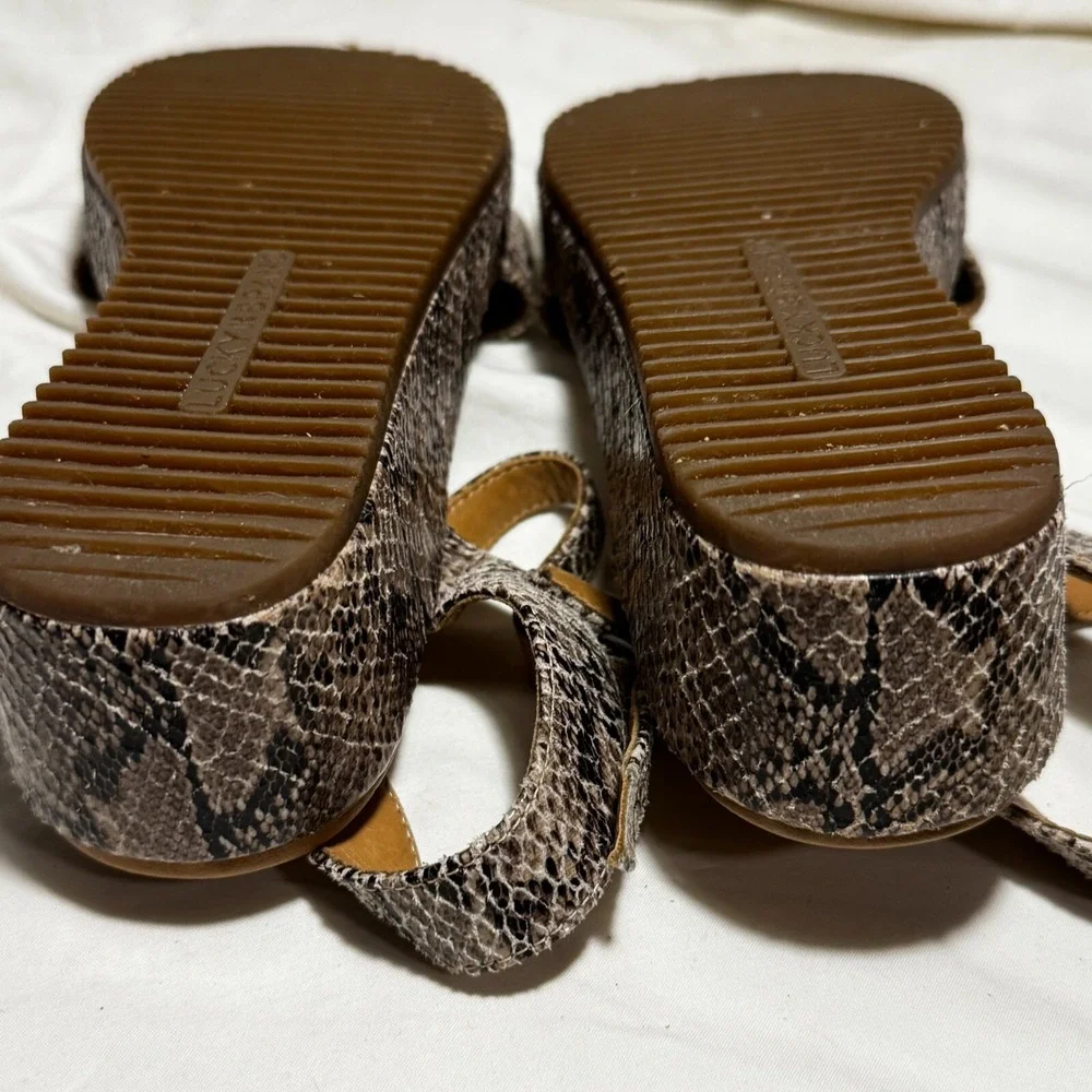 Lucky Brand Girls‎ Size 3 M Platform Sandals Snake Skin Pattern